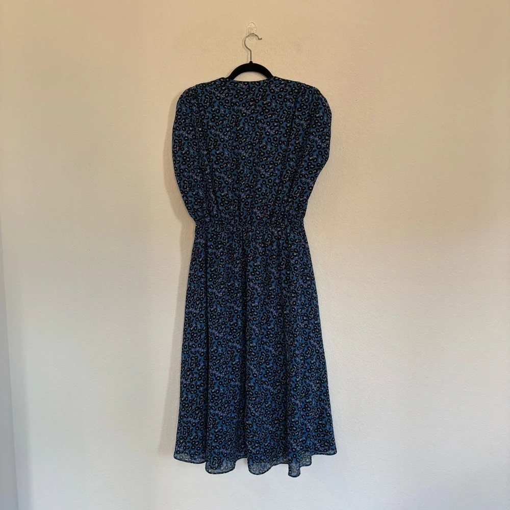 Ann Taylor Blue Morning Glory Button Down Midi Shirtdress - Picture 8 of 10